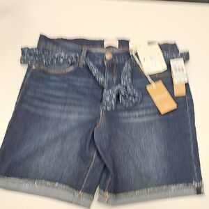 NWT Angels Belted Bermuda Jean Shorts
